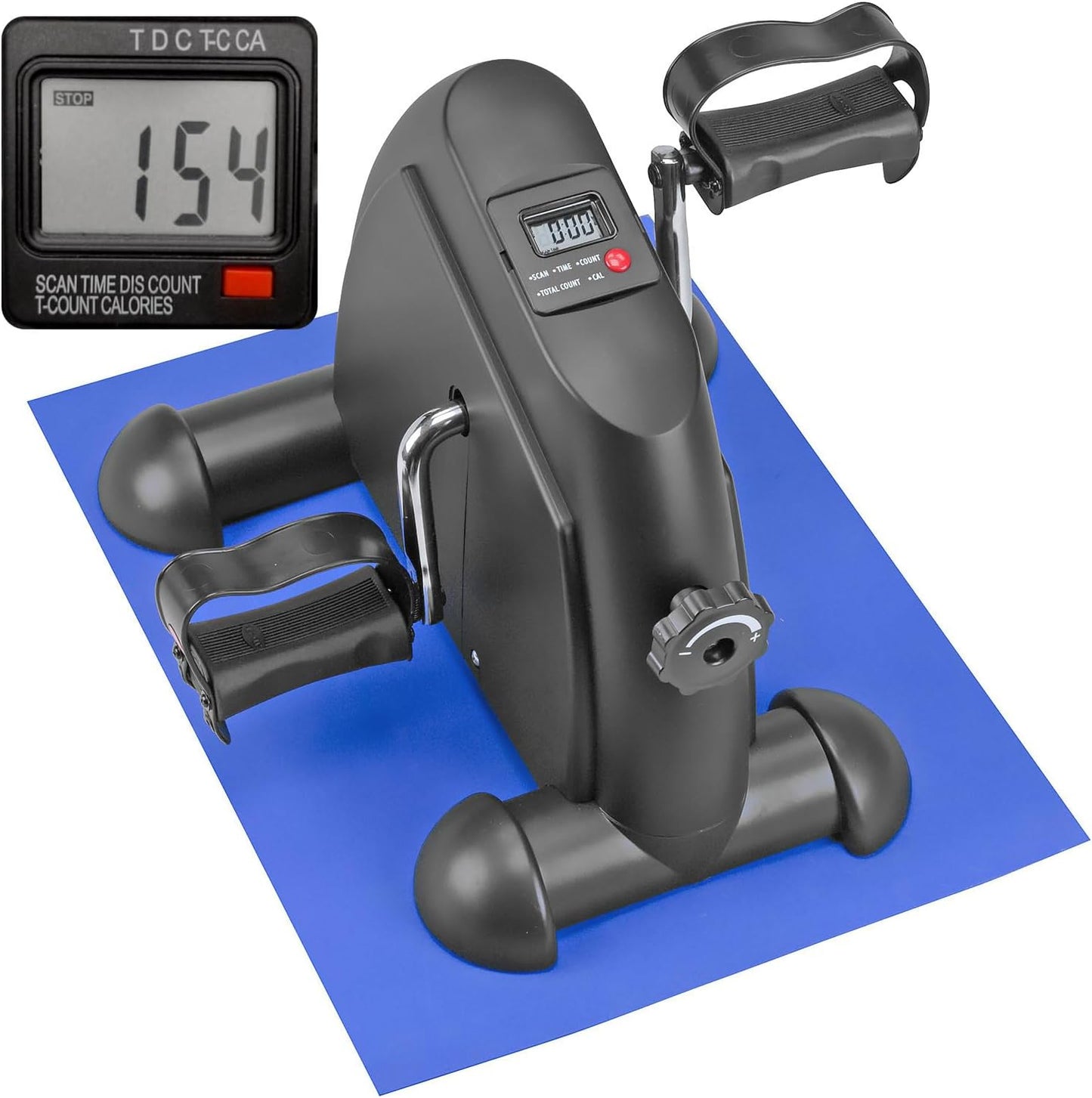 DMI Portable Exercise Bike, Under Desk Bike Pedal Exerciser for Arms or Legs can be used as Workout Equipment or Physical Therapy with Manual Tension Adjuster, Chrome