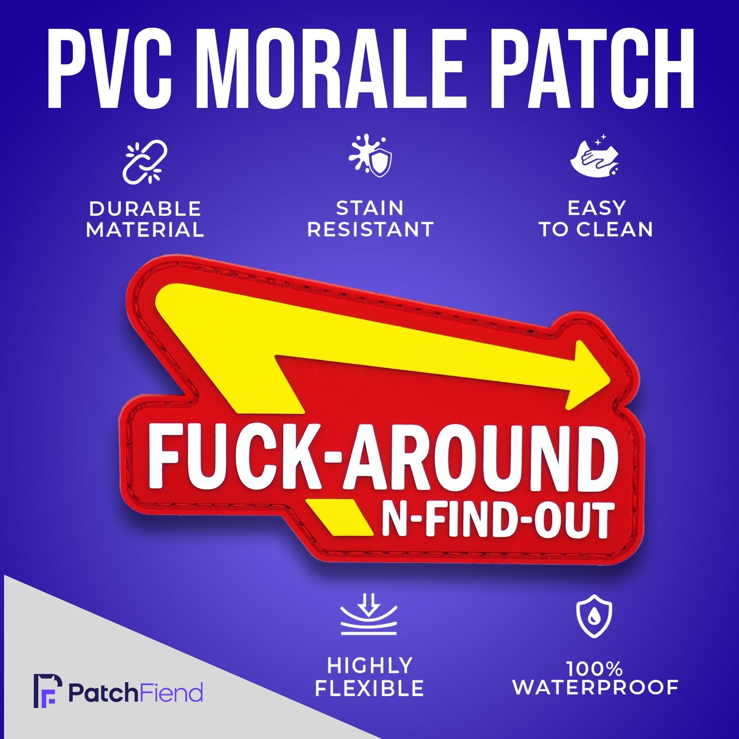 FAFO PVC Morale Patch - Hook Backed, Fast Food Style for Military Backpack and Gear - Ideal for Meme Aficionados, Hamburger Lovers & Funny Patch Fans - Humorous Custom Patches