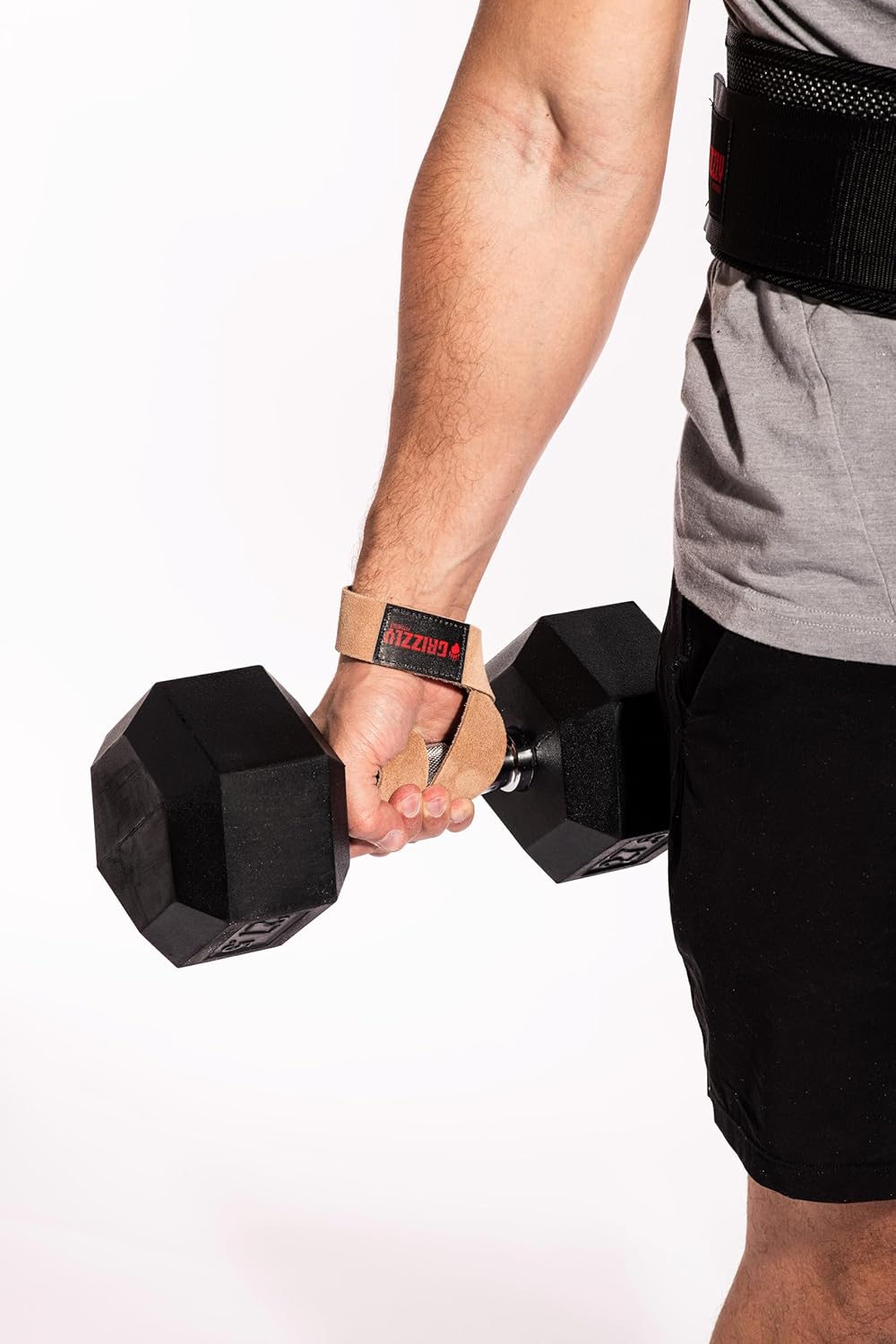 Grizzly Fitness 1.5" Premium Genuine Leather Lifting Wrist Straps for Men and Women | Sold in Pairs | One Size | Used by Pros to increase Grip Strength and Reduce Slipping | 1.5” Wide x 20.5" Long