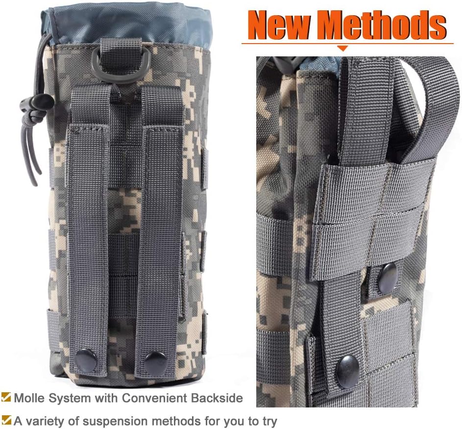 Upgraded Tactical Water Bottle Holder | Molle Pouch for Travel & Hydration