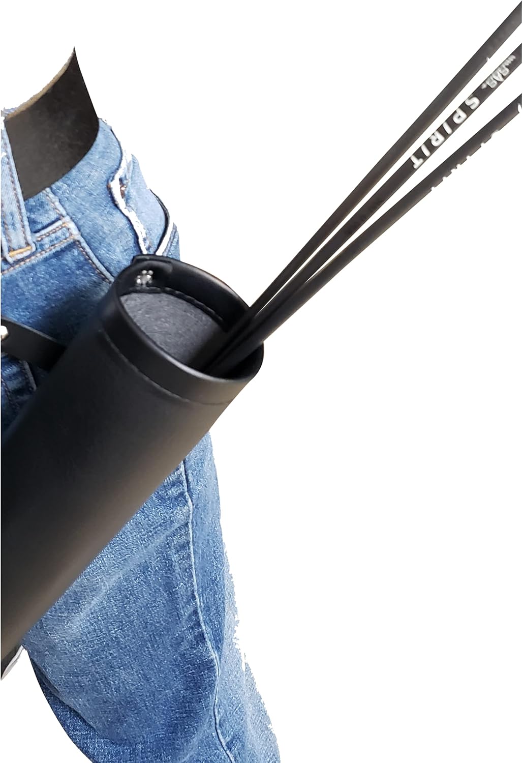 Southland Archery Supply SAS Leather Tube 17" Hip Quiver Arrow Holder with Belt Clip