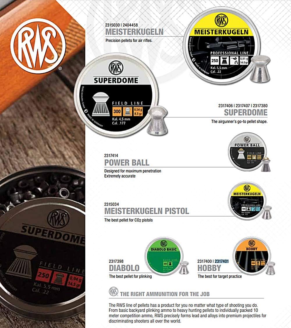 Rheinisch-Westfalische 2317400 RWS Hobby 2317400 Air Gun Ammo .177 Sport Line