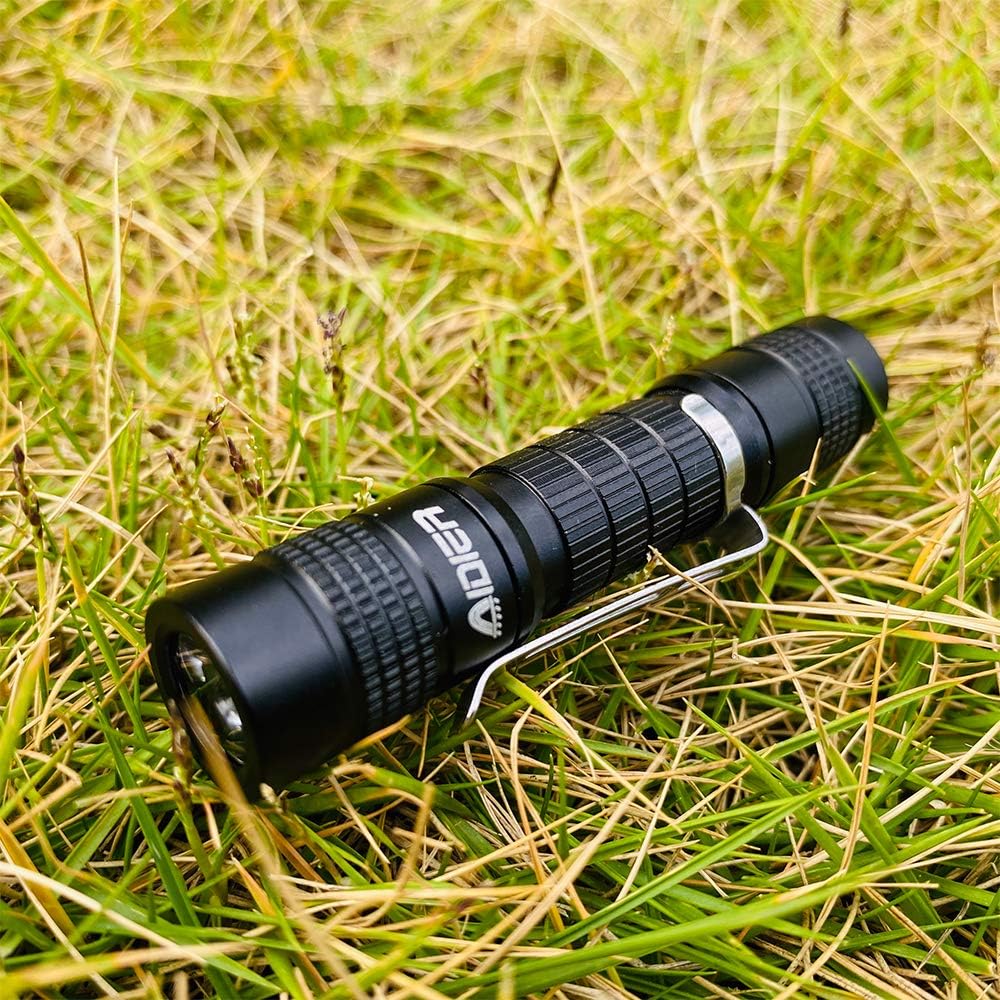 Ultra Bright Compact EDC Keychain LED Flashlight 180lm Pocket Flashlight with Battery IPX7 Waterproof Tail Switch Flashlights for Camping, Hiking, Outdoor Activity and Emergency Lighting