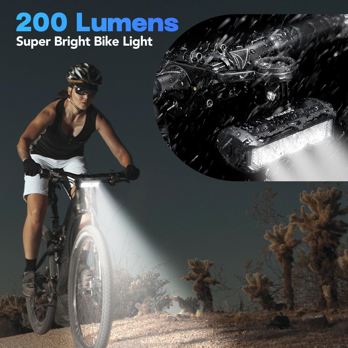 NEWBOLER Bike Lights for Night Riding - Bike Light with Bicycle Computer Mount, 3000 Lumen Bright Bike Headlight, 4000mAh Rechargeable Battery, IPX 5 Waterproof Bike Front Light