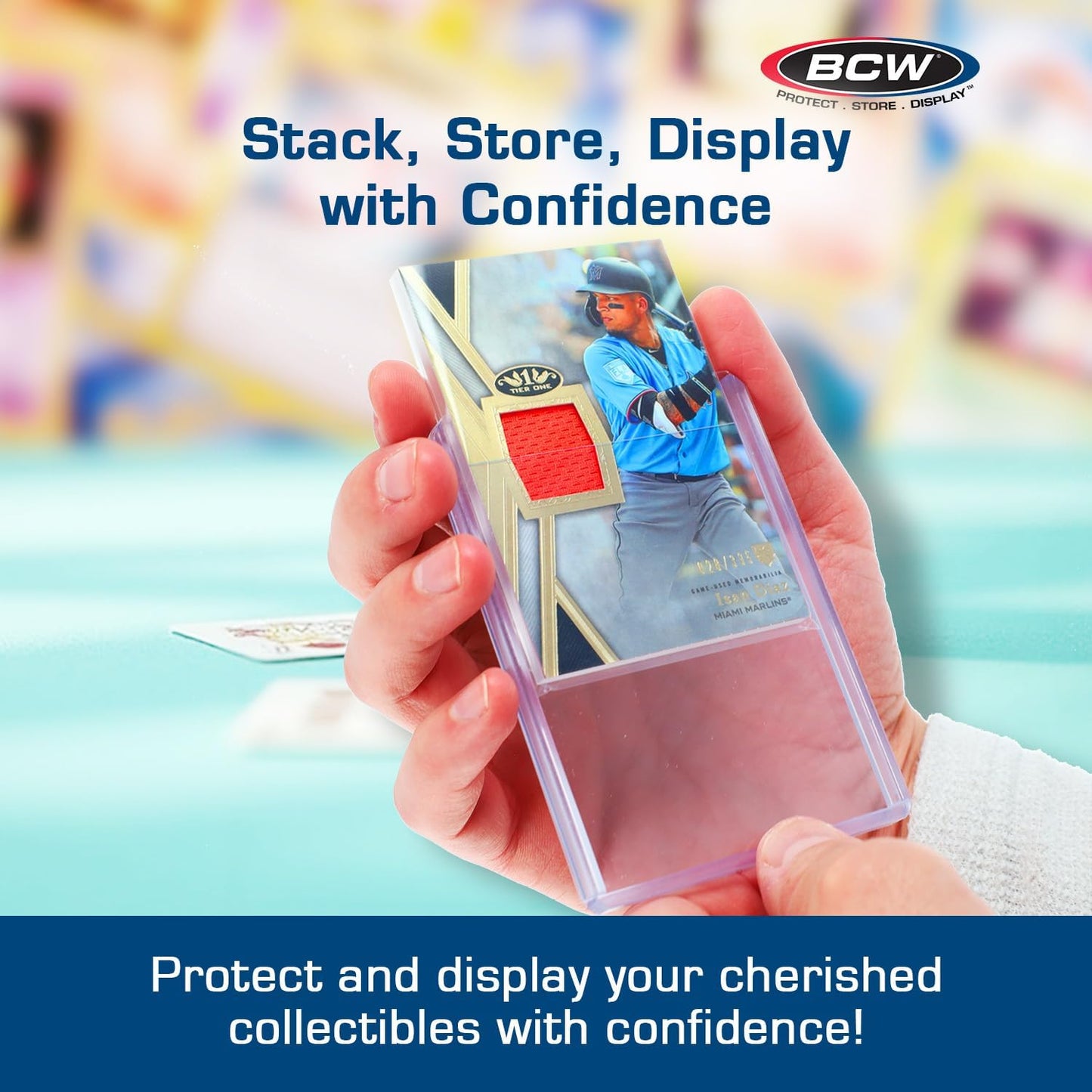 BCW 138 PT. Thick Card Topload Holder - Pack of 50 | Durable Rigid PVC Toploader | Toploaders for Memorabilia, Jersey, Patch, and Relic Cards | Ideal for Collectors and Hobbyists
