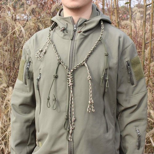 Duck Call Lanyard Hunting Goose Calls with Adjustable Loops Outdoor Predator Gear for Pheasant Waterfowl Hand Braided Necklace