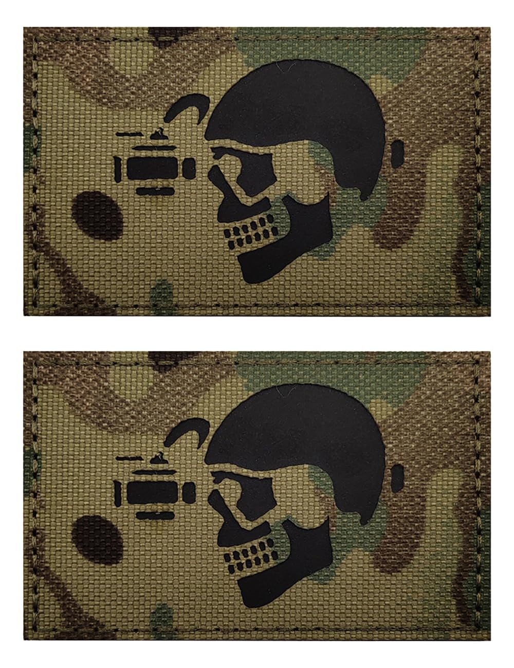 2 PCS AliPlus Night Vision Skull Patches IR Infrared Reflective Patch Laser Cut Patch Tactical Military Morale Patch Hook and Loop