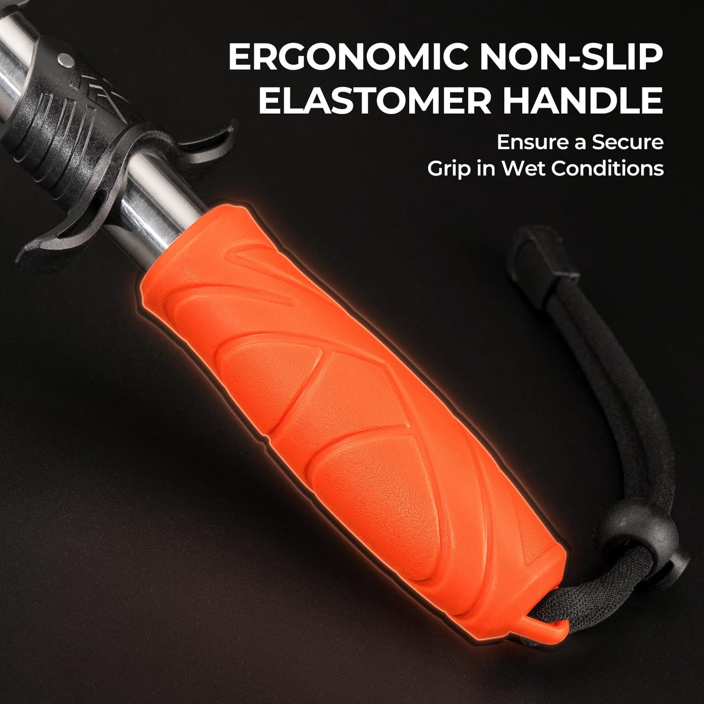 KastKing Paradox 9" Lip Grip, Corrosion-Resistant Stainless Steel Fish Landing Tool with Non-Slip Elastomer Handle, Easy-Use Trigger,and Adjustable Wrist Strap for Secure Fishing