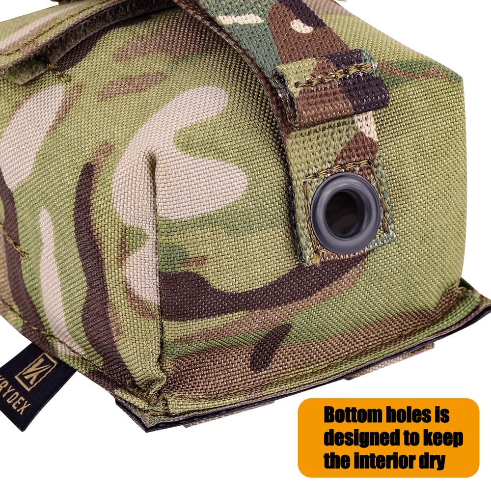 KRYDEX Tactical Molle Single Frag Grenade Pouch Small Tool Bag for Duty Belt MOLLE Vest and Backpack (MC)