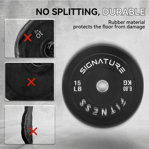 Fitvids 2" Olympic Bumper Plate Weight Plates with Steel Hub, 120-Pound Set, 2x 10LB, 2x 15LB, 2x 35LB