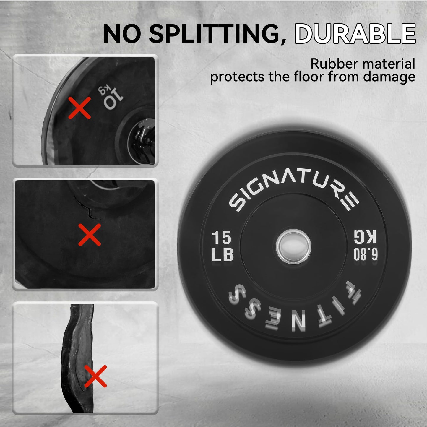 Fitvids 2" Olympic Bumper Plate Weight Plates with Steel Hub, 120-Pound Set, 2x 10LB, 2x 15LB, 2x 35LB