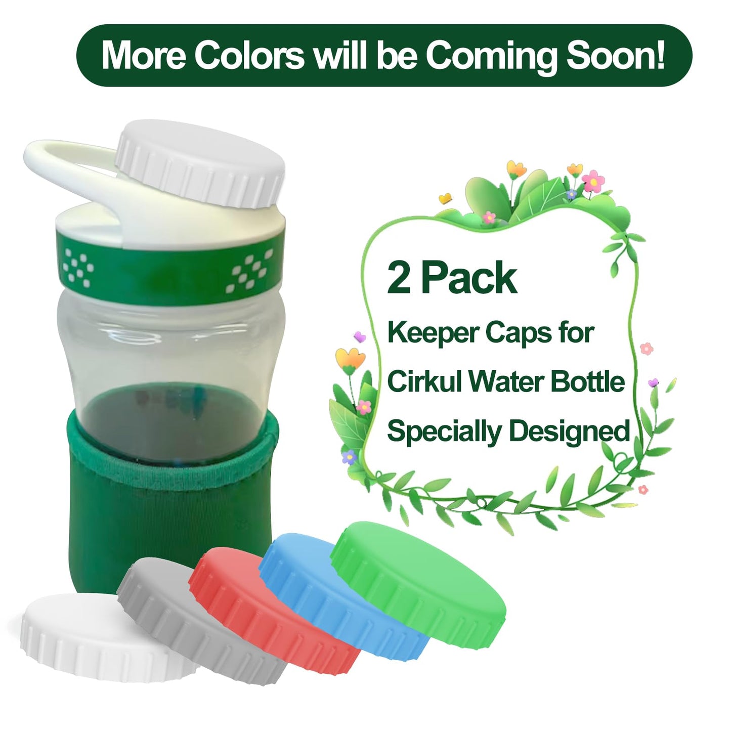 GFYYBKJ 2 Pack Keeper Caps for Cirkul Water Bottle, Compatible with Cirkul Flavors Cartridges, Accessories for Cirkul, Essential for Circle Water Bottle, Replacement Lid Cap for Cirkul Water Bottle