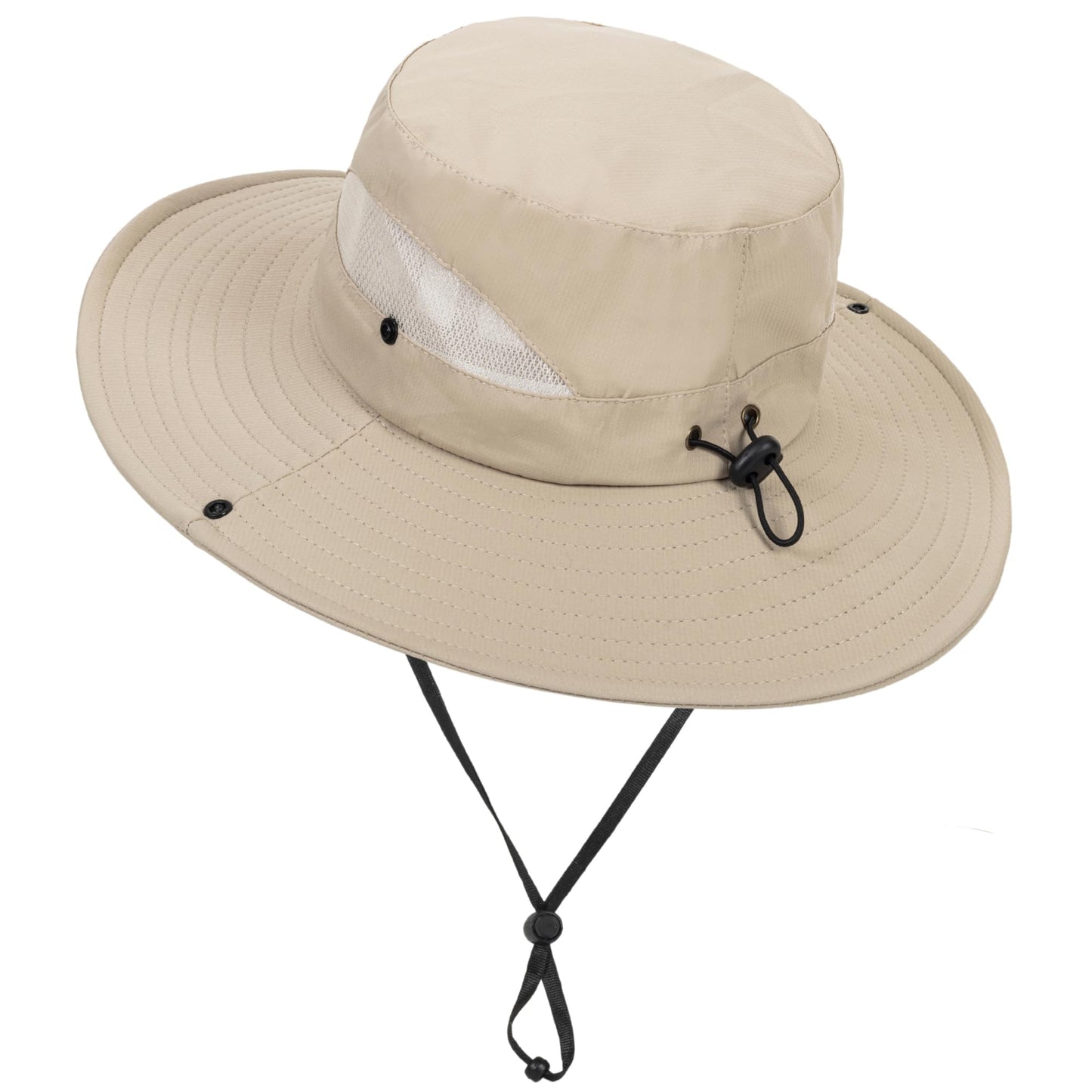 Kids-Bucket-Summer-Sun-Hat Wide-Brim Outdoor Fishing Beach UV-Protection Cap(7-14 Years Dark Beige