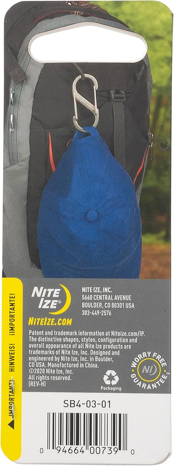 Nite Ize SB4-03-01 Size-4 S-Biner Dual Carabiner, Stainless-Steel, Black