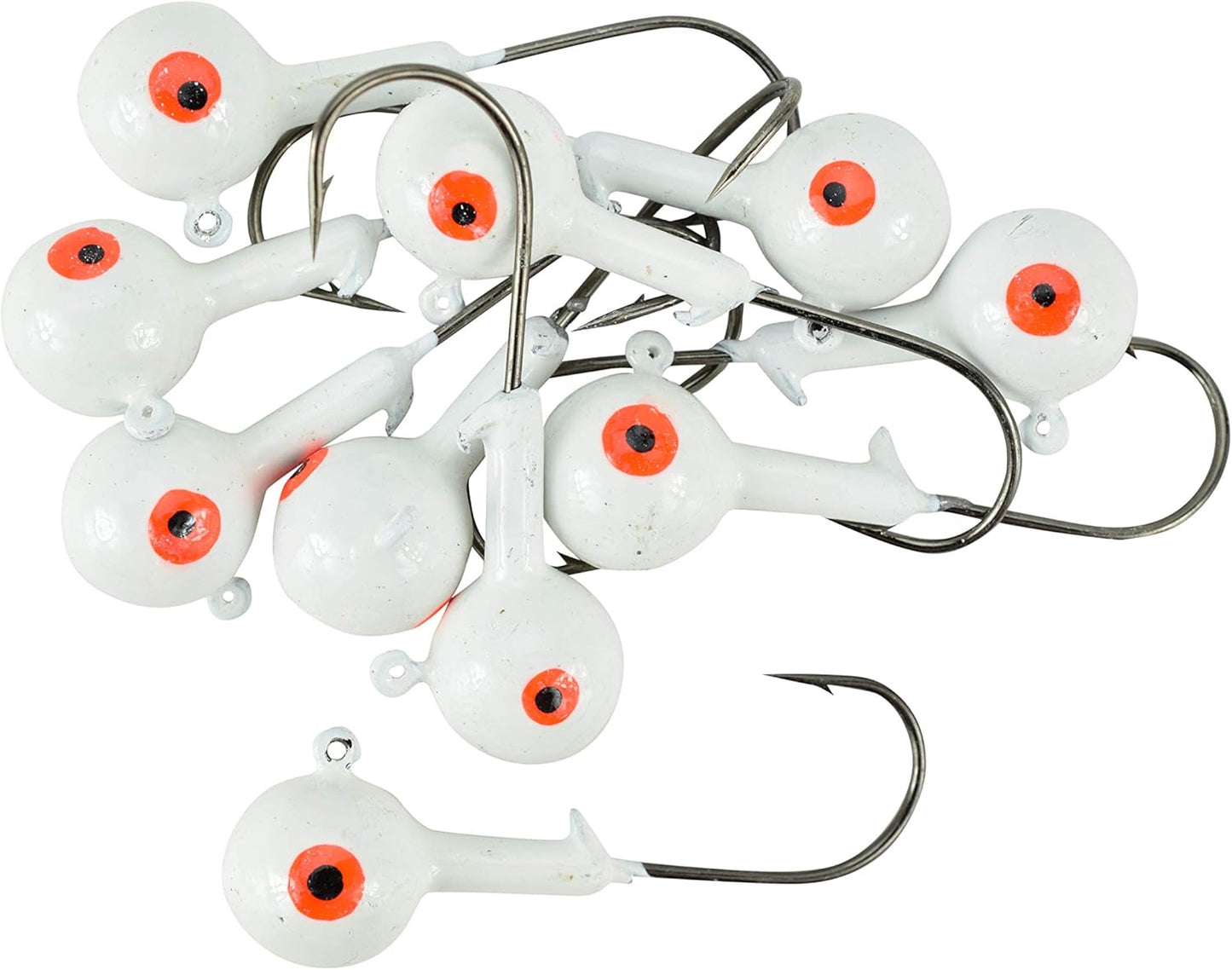 1/4-1oz White Ball Jig Heads - 10 Pack - 5 Sizes to Choose from