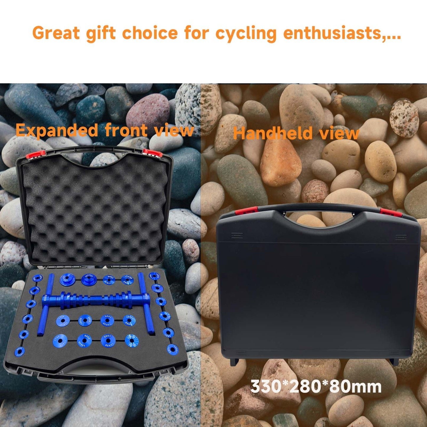 Bike Bearing Press Kit, ROWYOU Bicycle Bearing Press Set Include 35 Bearing Adapters & Bike Headset Press Tool & Carry Case, Heavy Duty Bike tool for Wheels/Hub BB Axis Turning Point Tool