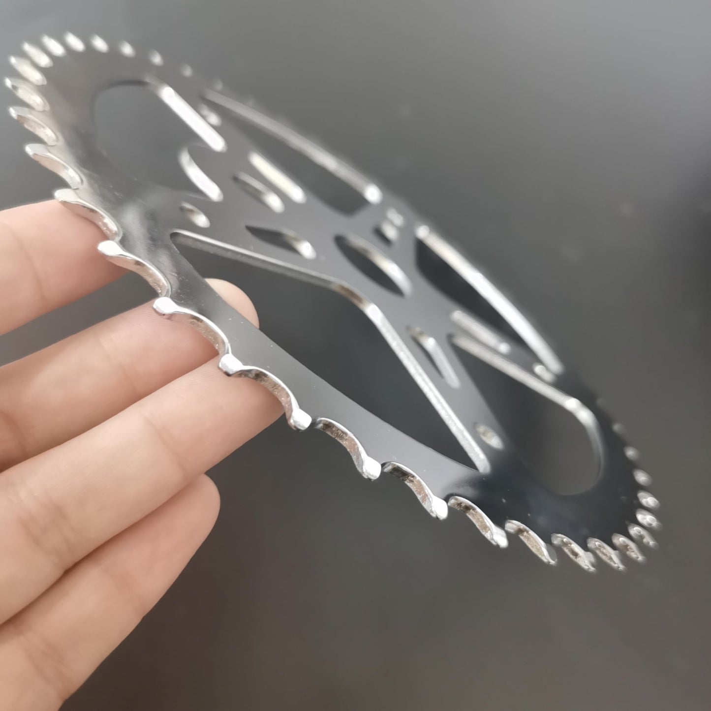 2'' Wide Pedal Crank Kit Part 40T/44T Sprocket Only - Bicycle Wide Crank Sprocket (Silver, 44T)