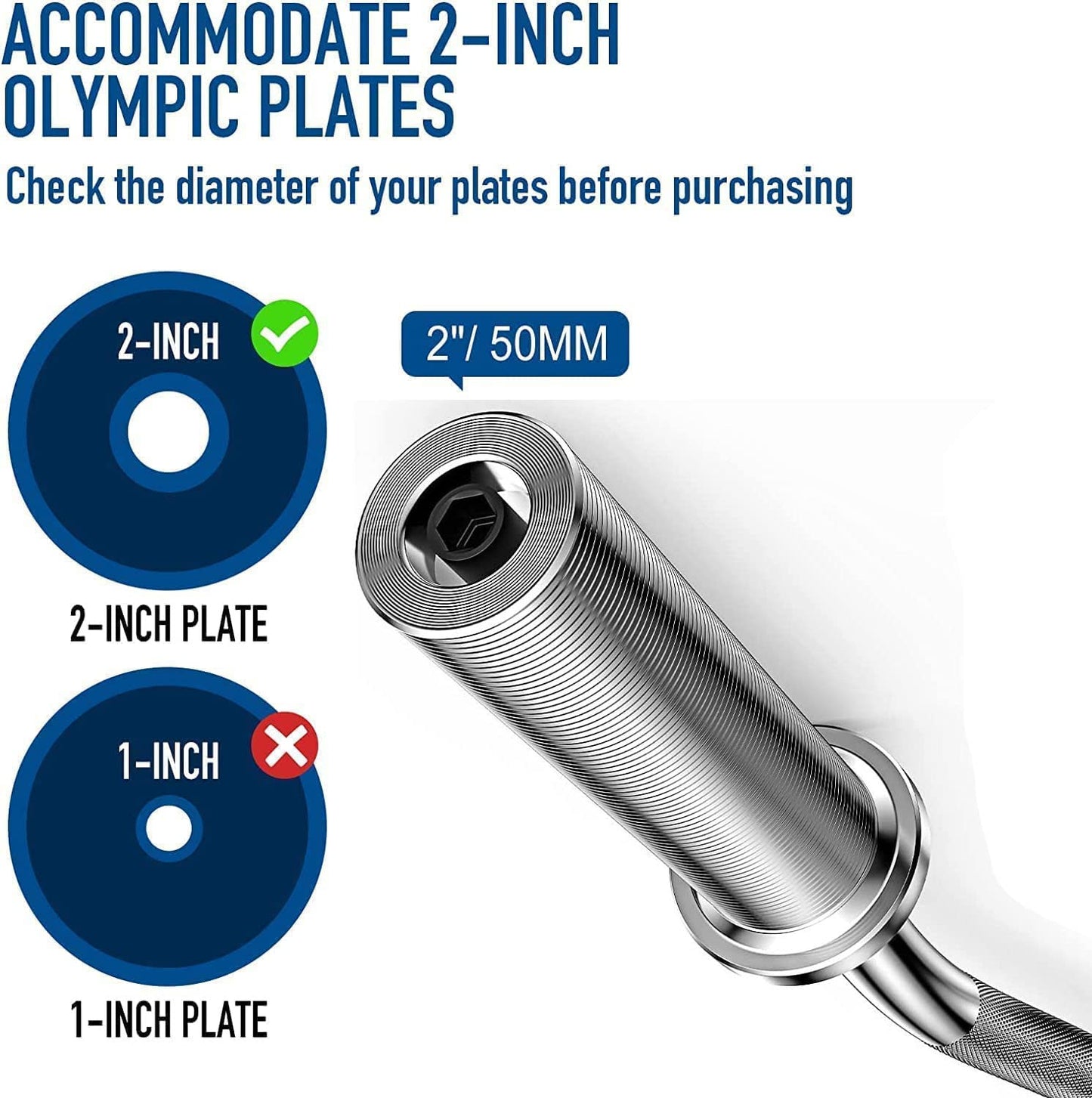 Olympic EZ Curl Barbell Bar, 47” Strength Training EZ Bar for Weight Lifting,Hip Thrusts,Biceps, triceps, Back/Leg Muscle Exercise,Chrome Curling Bar for 2 Inch Weight Plates,with 2 Spring Collars
