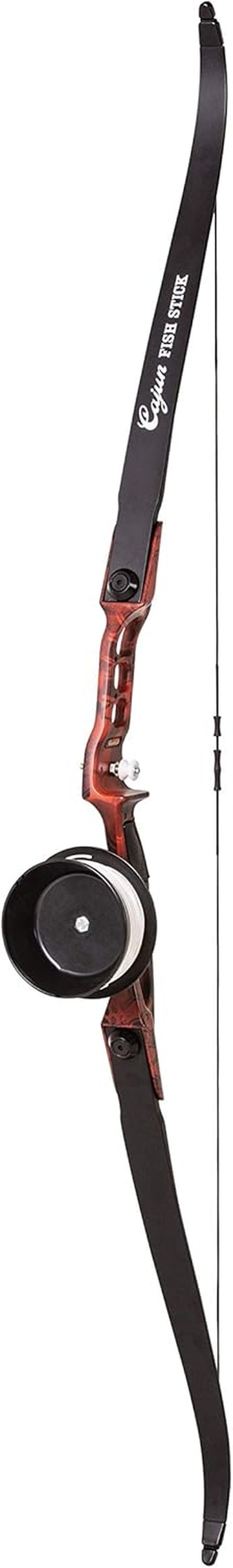 Cajun Bowfishing Fish Stick Bowfishing Bow Package with Drum Reel, Roller Rest, and Piranha Point Arrow, Right Hand, Red