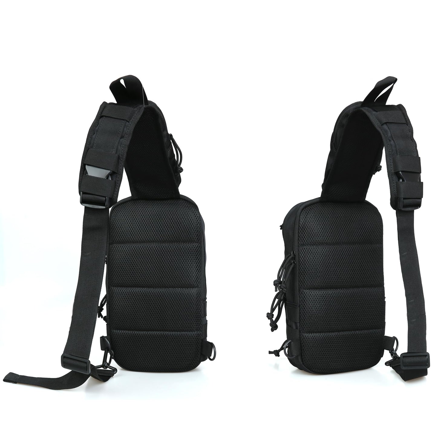 LarKoo Sling Backpack Chest bag - Tactical Chest Pistol Bag Shoulder Bags Crossbody Sling Backpack Holster Bag for Concealed Carry Fanny Pack Bag (Black)