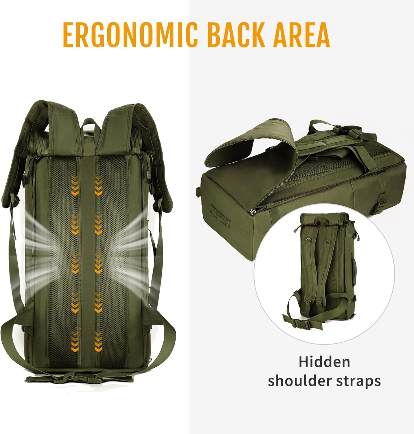 Huntvp 50L 3 Way Tactical Military MOLLE Assault Backpack Modular WR Bag