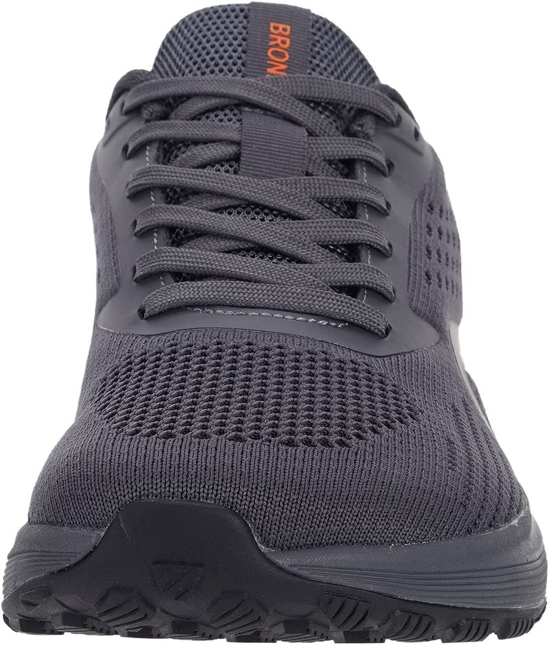 BRONAX Mens Wide Toe Box Running Tennis Shoes Gym Tennis Athletics Size 11 Sports Mesh Walking Rubber Outsole Sneakers for Male Grey 45