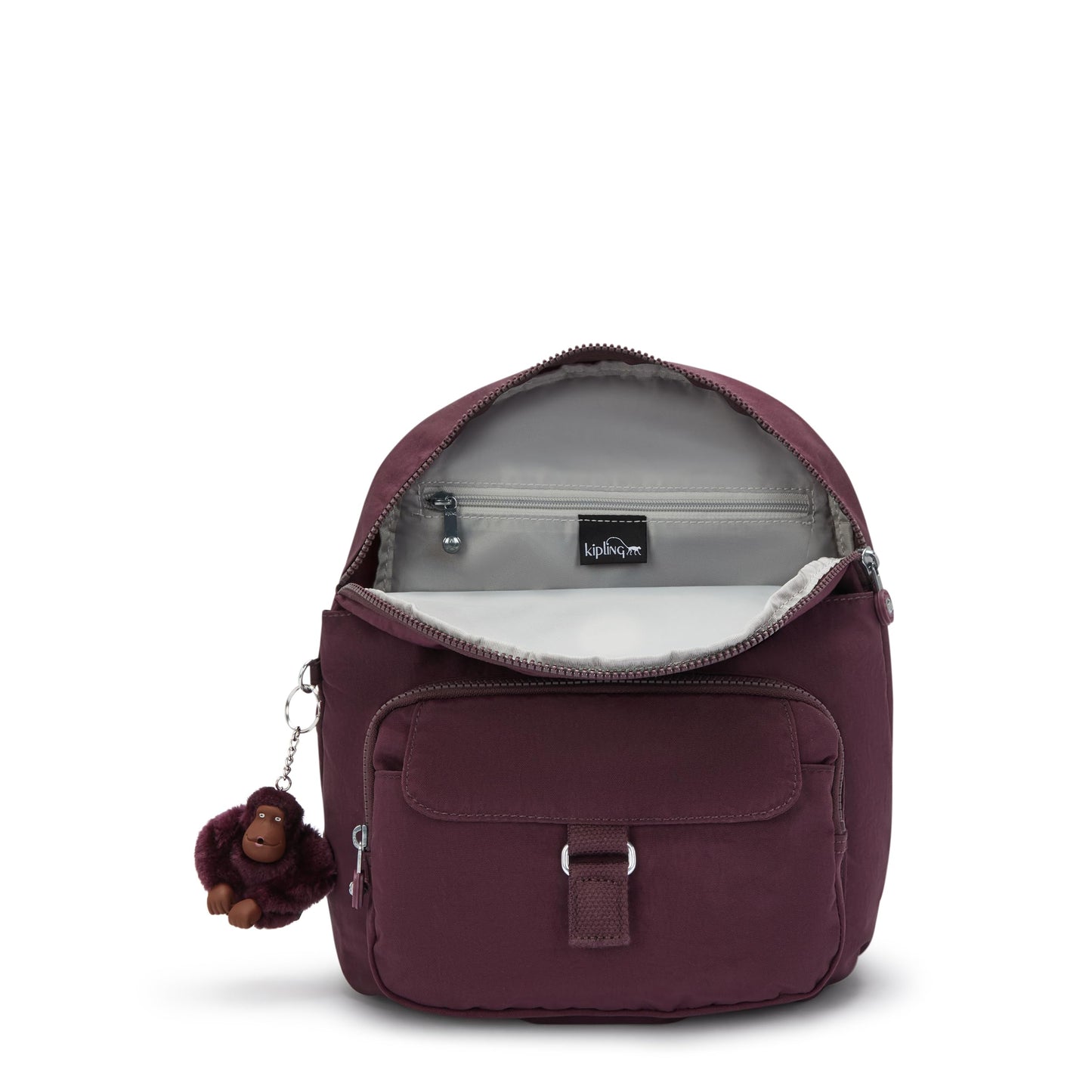 Kipling Women's Queenie Backpack, Adjustable Backpack Straps, Monkey Keychain, Key Clasp, Top Carry Handle