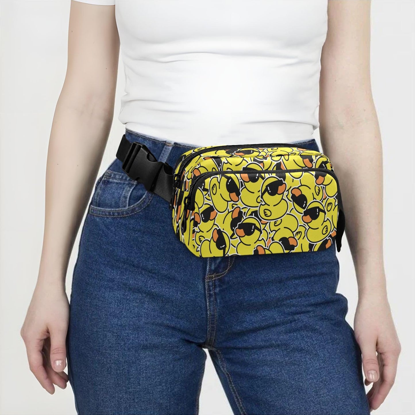 Exnundod Fanny Waist Bag Duck Purse Bag Casual Crossbody Pack Zipper & Adjustable Strap Hip Bum Bag for Running Hiking Traveling Outdoor
