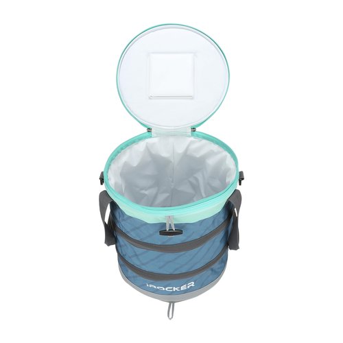 iROCKER Collapsible Pop-Up Cooler: Portable, Lightweight, Insulated Cooler for Paddleboards, Beach, Camping & Outdoor Adventures - Steel Blue