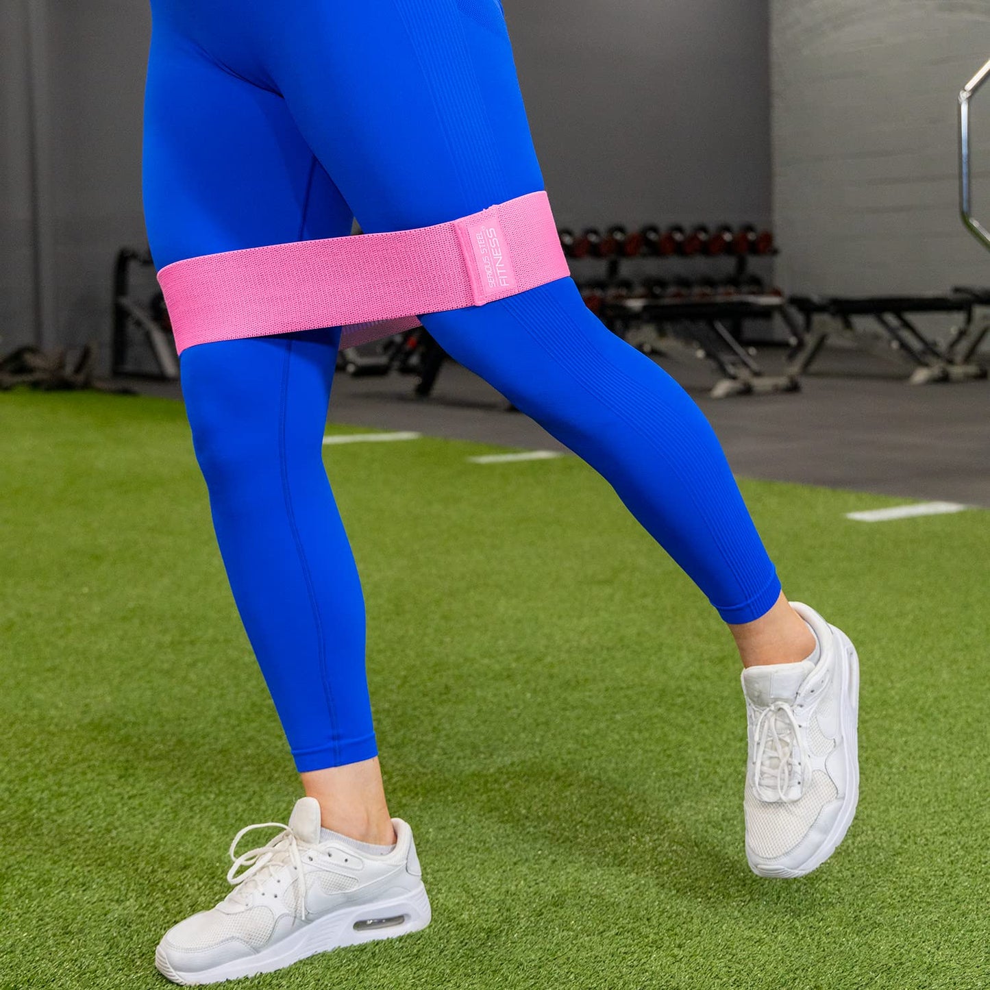 Serious Steel Fitness Hip and Glute Activation Band, for Squat, Deadlift & Warm-Ups (Pink (Non-Slip - 13" Medium))