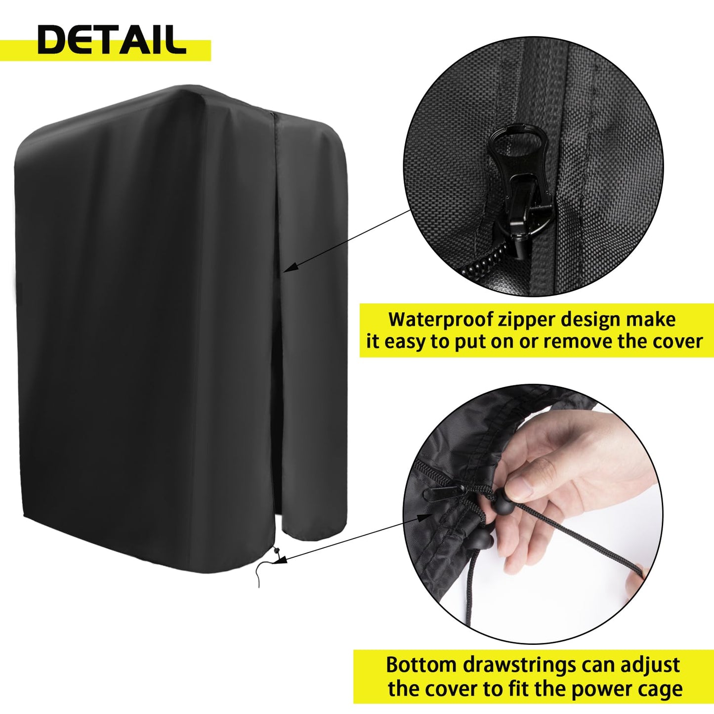 Guisong Gym Rack Cover with Waterproof Zipper, Protective Cover for Squat Rack and Weight Lifting Machine,Home Gym Workout Equipment Cover for Indoor or Outdoor-64"W x 68"D x 82.5"H
