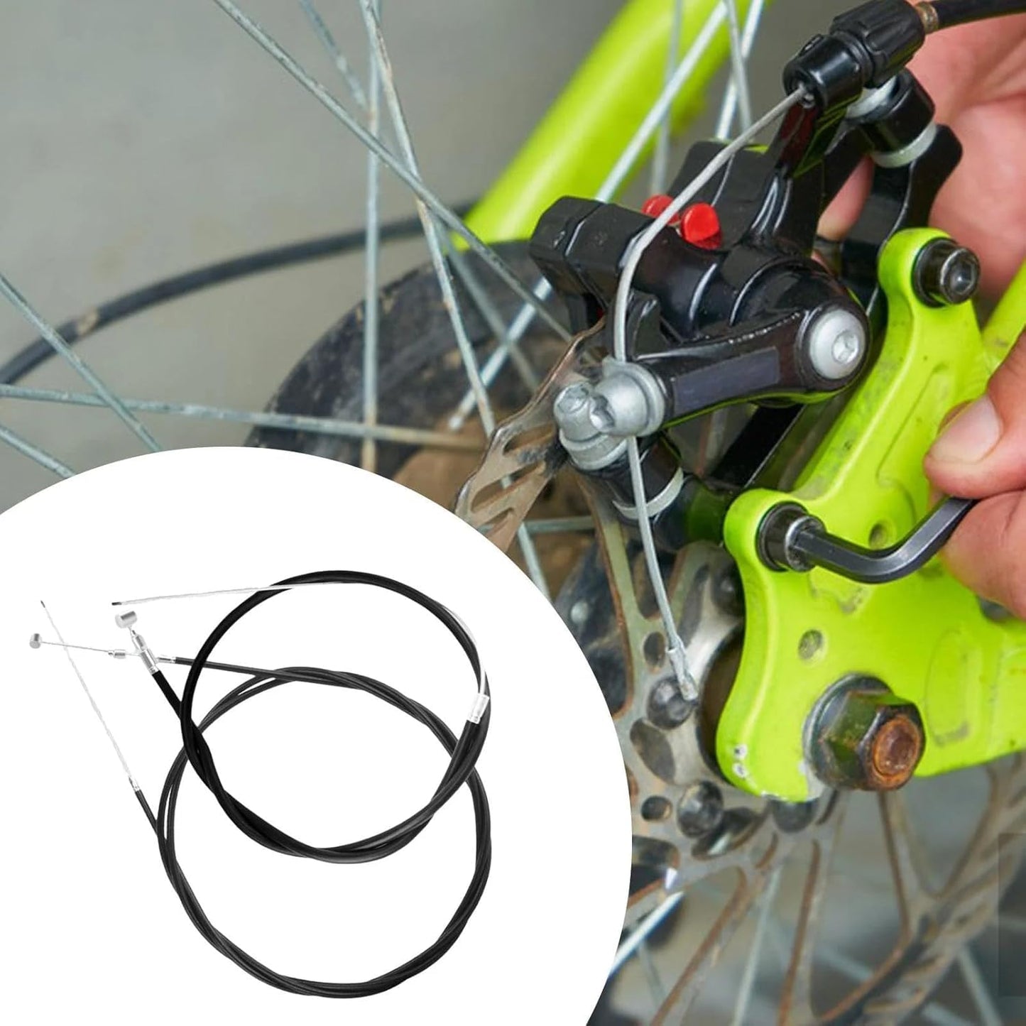 1 Pair Black Bike Brake Cable,Bike Brake Wire Set,Front and Rear Brake Cable for Road Bike and Common Bike,Bike Brake Cables and Housing,Brake Parts