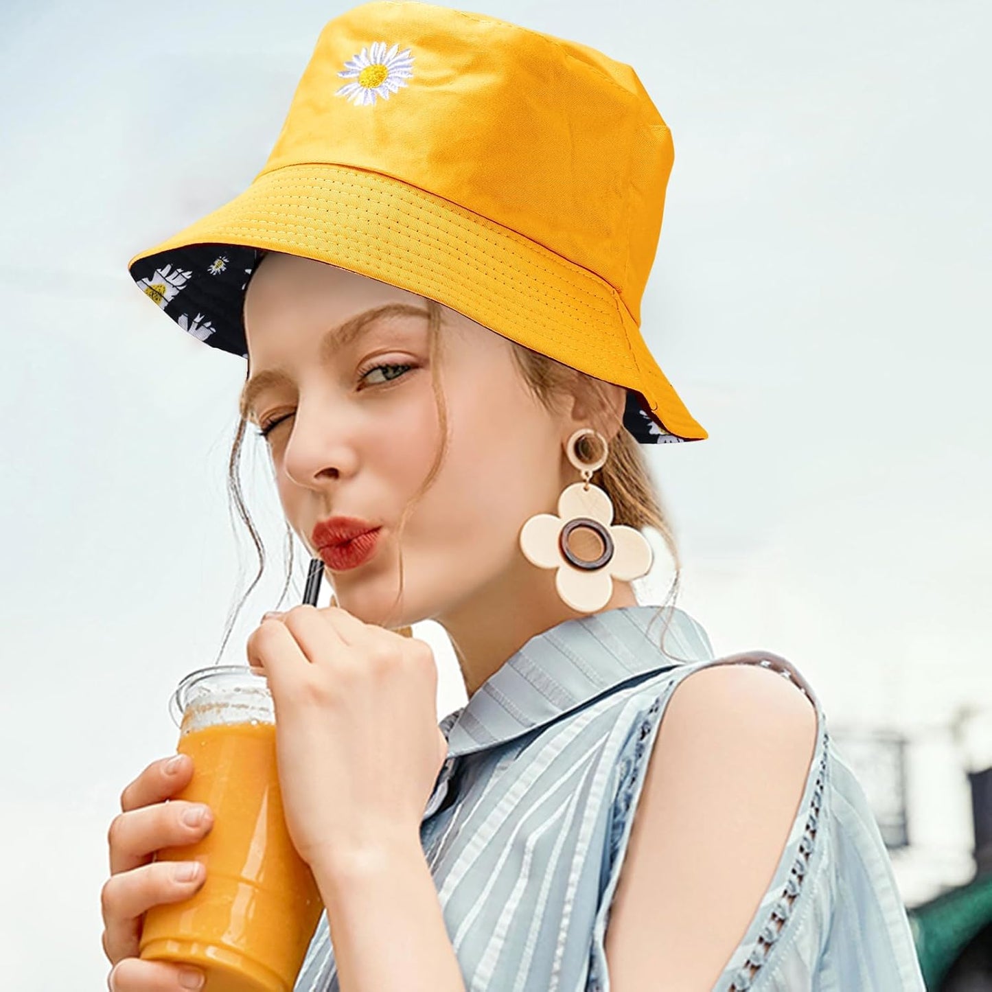 Reversible Cotton Sun Hat for Women | Summer Travel & Beach Fishing Cap