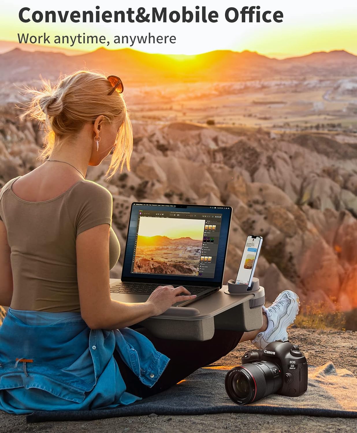 SAIJI Laptop Lap Desk, Portable Laptop Desk for Bed - Fits Up to 17" Laptops & MacBook,Lightweight Lap Tray Table with Storage Drawer, Lap Desk with Cushion, Lap Stand for Bed & Couch
