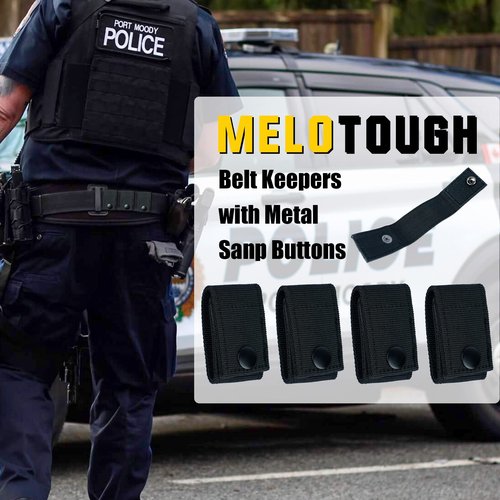MELOTOUGH 1 PCS Tactical Harness Tactical Suspenders 1.5 inch Police Suspenders for Duty Belt Suspenders + 4 PCS Duty Belt Keeper Duty Gear snap Belt Loop