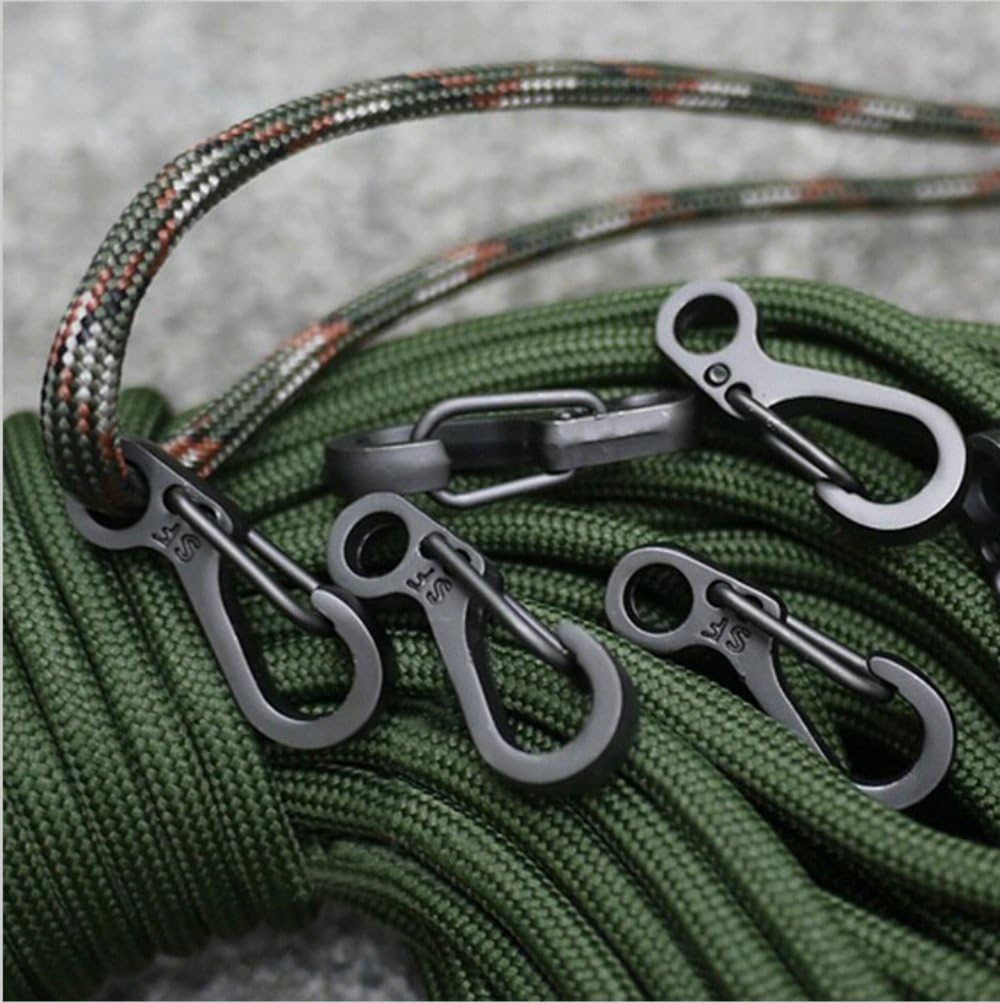 10PCS/LOT Mini SF Spring Backpack Clasps Metal Snap Carabiners EDC Keychain Camping Bottle Paracord Hooks