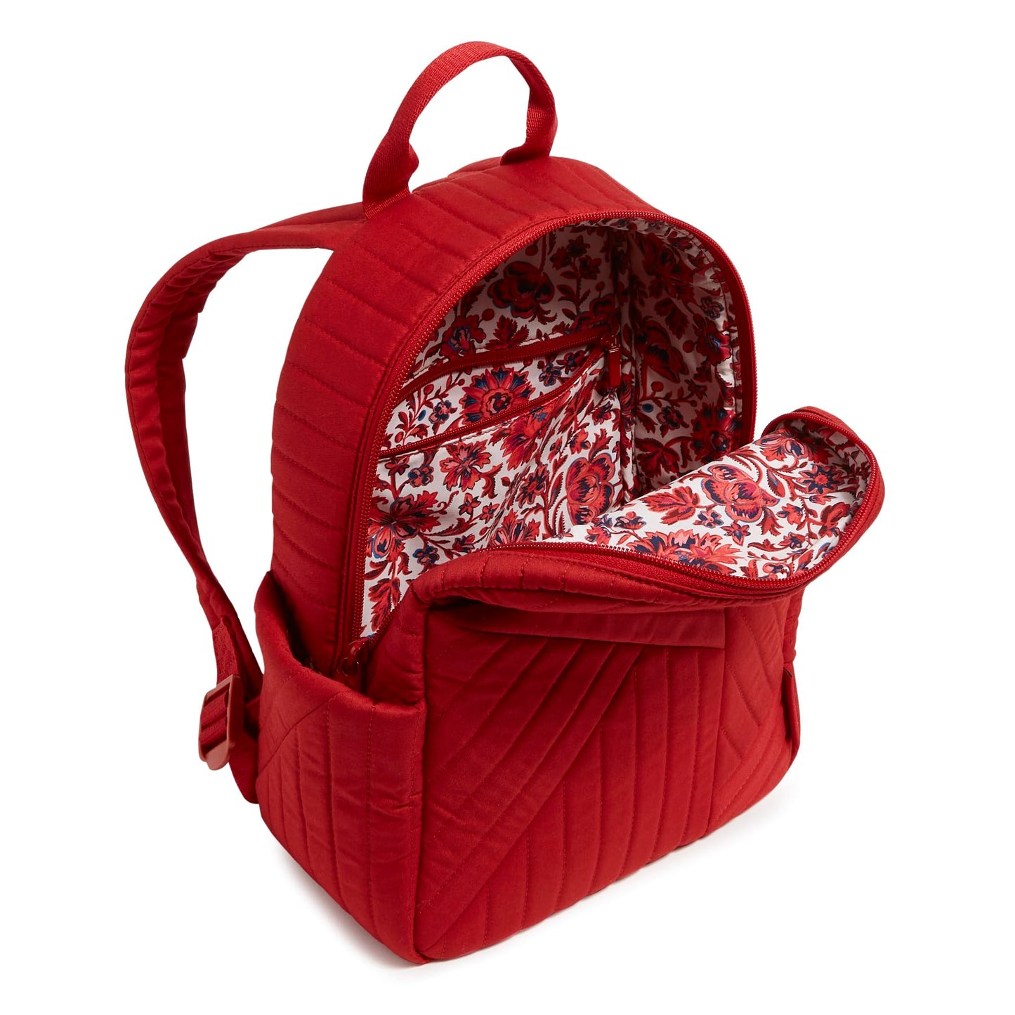 Vera Bradley Women's Cotton Small Backpack, Cardinal Red, One Size