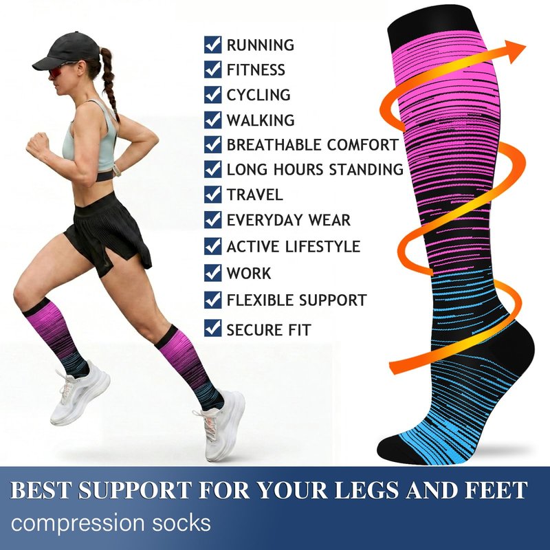 Sooverki Compression Socks for Women and Men Circulation (3 Pairs) is Best Support for Running Athletic Cycling Hiking