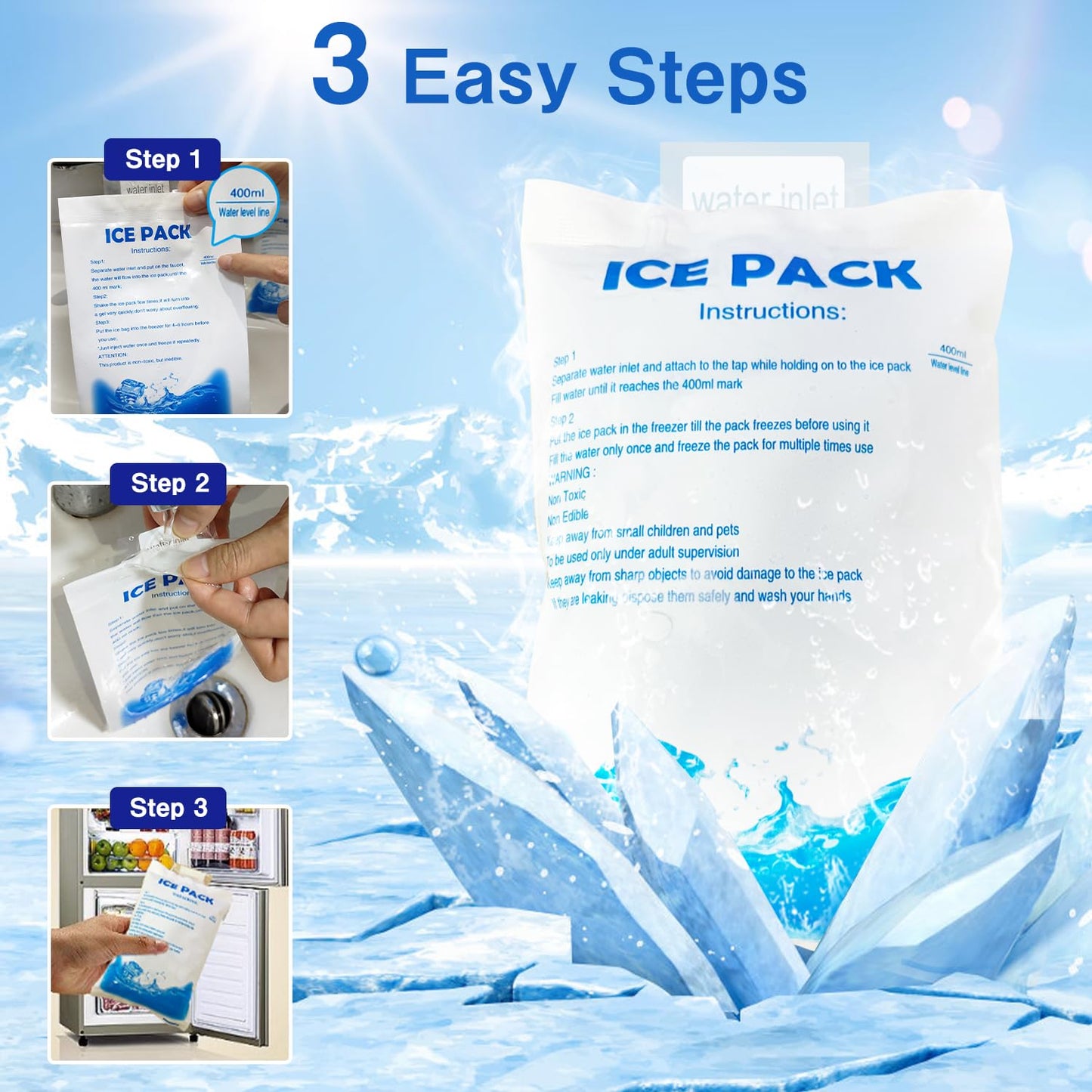 PANGTIKU ice cooling safety vest and more reusable spare ice packs for ice vest food cooling pain compress