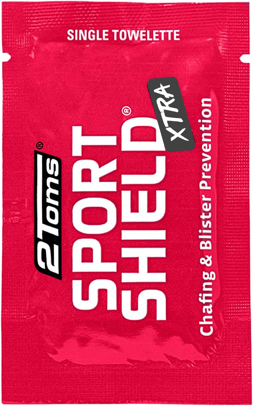2Toms SportShield Xtra, Soothing All Day Anti-Chafe Prevention, Waterproof Protection from Thigh Chafing and Skin Irritation, Combo Pack, 1.5 Ounce Bottle & 6 Single-Use Towelettes