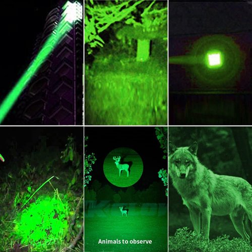 YZYOE Rechargeable Green Light Tactical Flashlight,500 Yards Green LED Light kit, Universal Picatinny Rail Mount with Pressure Switch for Long Distance Night Observation.