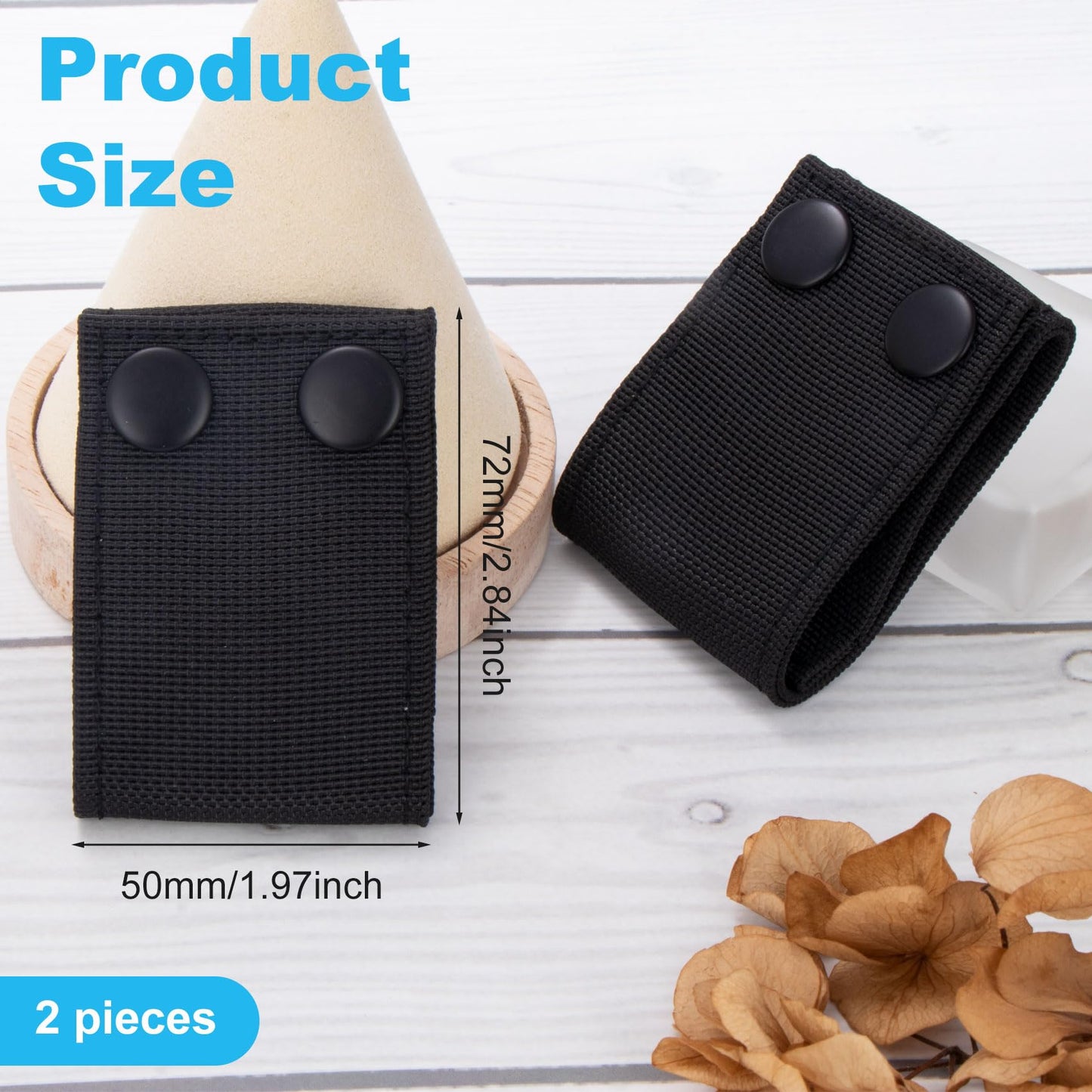 Isslly 2PCS Nylon Handcuff Straps, 1.97x2.84inch Handcuff Holder for Belt, Duty Belt Accessories, Double Snap Buckles, Slide on Belt