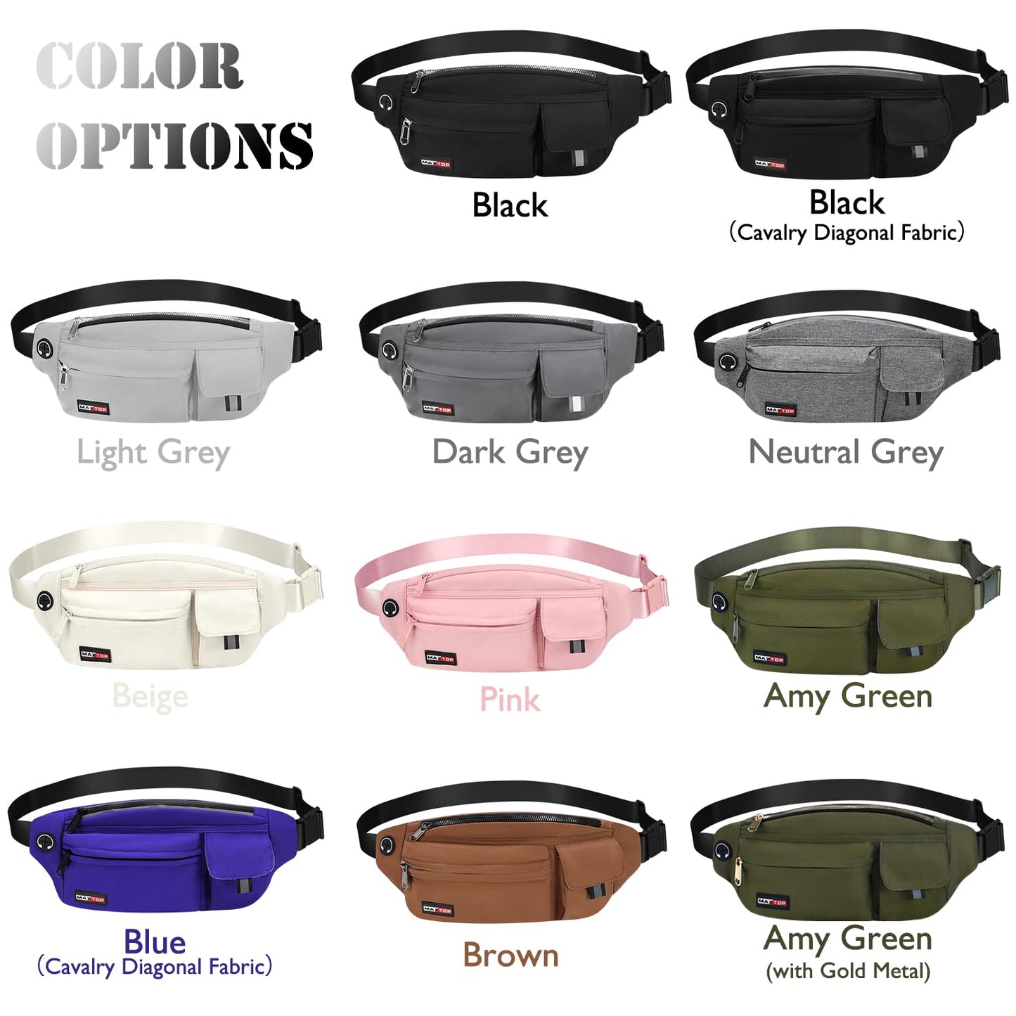 MAXTOP Fanny Pack Shoulder Bag Belt Bag with Headphone Jack Water Resistant Waist Bag Running Phone Holder for Women Yoga Gym Jogging Workout Fitness Exercise Dog Walking