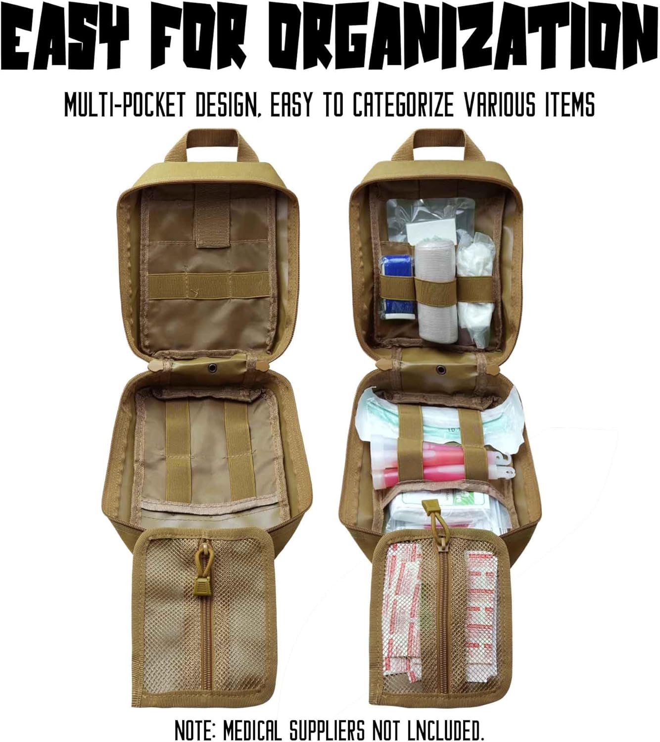 1000D Molle Ifak Pouch Rip Away, Tactical Tear Away Medical Pouch Empty, Military First Aid Pouch Bag Only for Camping Hiking Travel