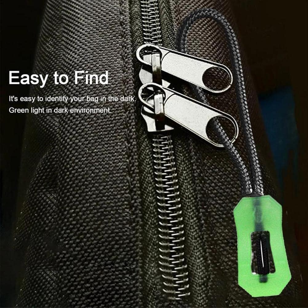 10pcs Glow in Dark Zipper Puller Head Anti-Lost Luminous Pull Zippers Backpack Rucksack Handbag for Backpacks, Jackets, Luggage Coat Tent Pendant Outdoor Mountaineering Camping