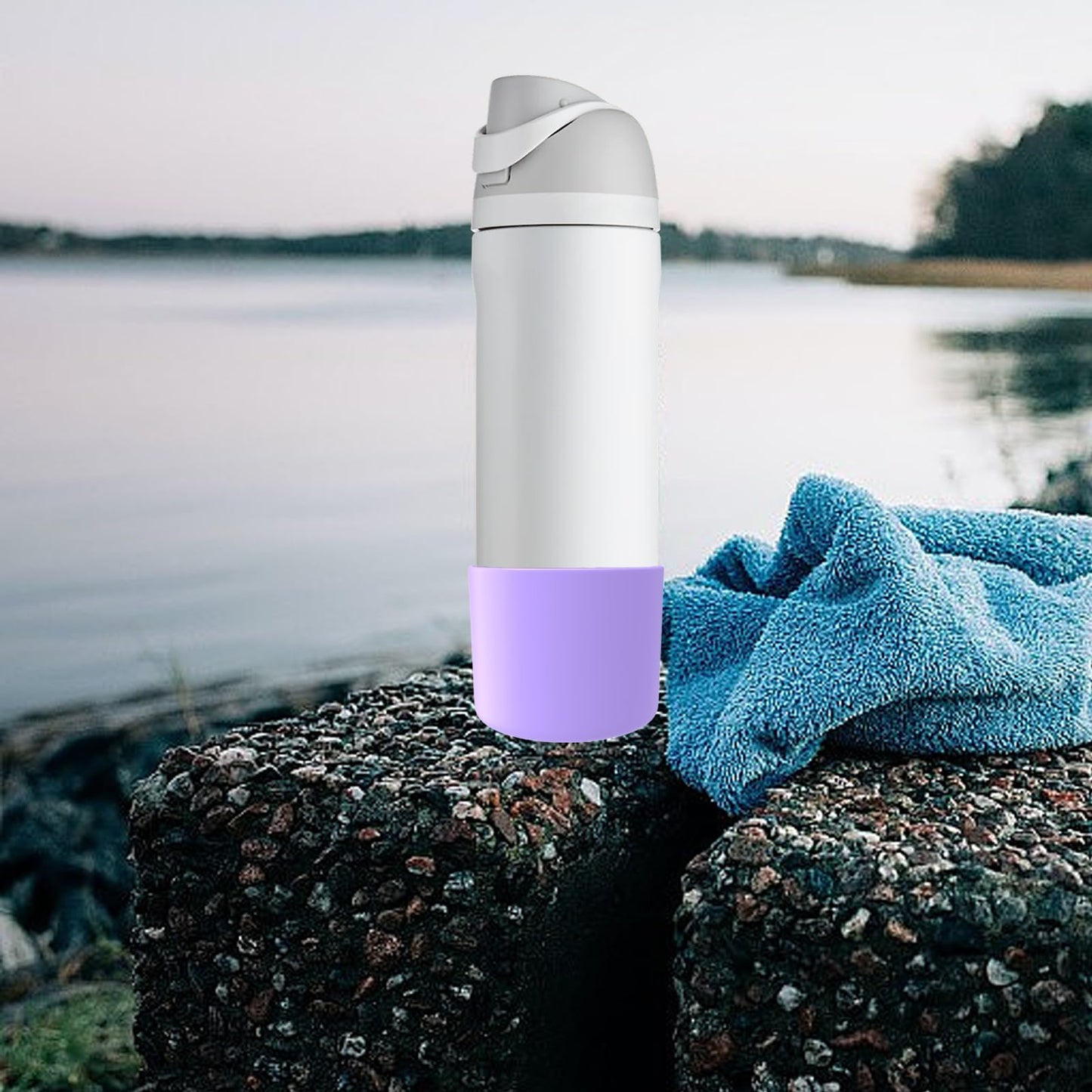 2PCS Silicone Boot for Owala Water Bottle 32oz, Anti-Slip Protective Sleeve for Owala FreeSip/Twist/Flip Stainless Steel Water Bottles (Pink)