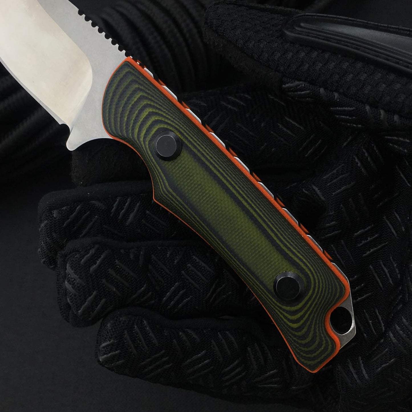 6.3 Inches Fixed Blade Knife with Kydex Sheath, 8Cr13Mov Blade, Full Tang G10 Handle, EDC Camping Hunting Knife for Men
