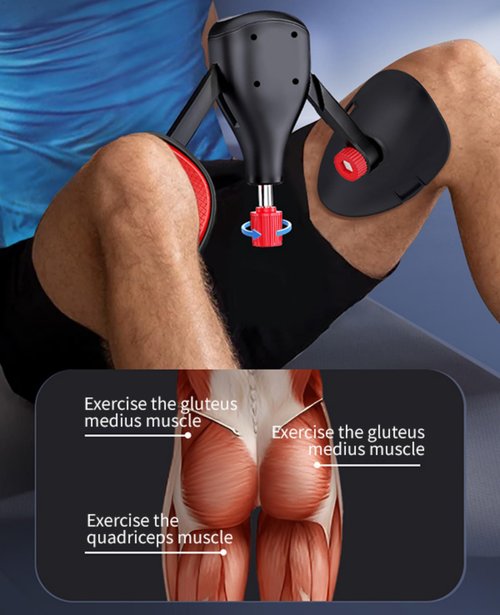 Husyop Thigh Trainer 0-77 lbs Adjustable Resistance, Pelvic Floor Exercise Devices with Fixed Leg Straps and Replaceable Handle, Kegel Exerciser Pelvic Floor Muscle Inner Thigh Exerciser for Women Men