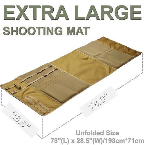 DEYACE Shooting Mats Prone Padded, Extra Large Portable Roll Up Shooting Padded Mat for Range Shooting and Hunting (Tan)