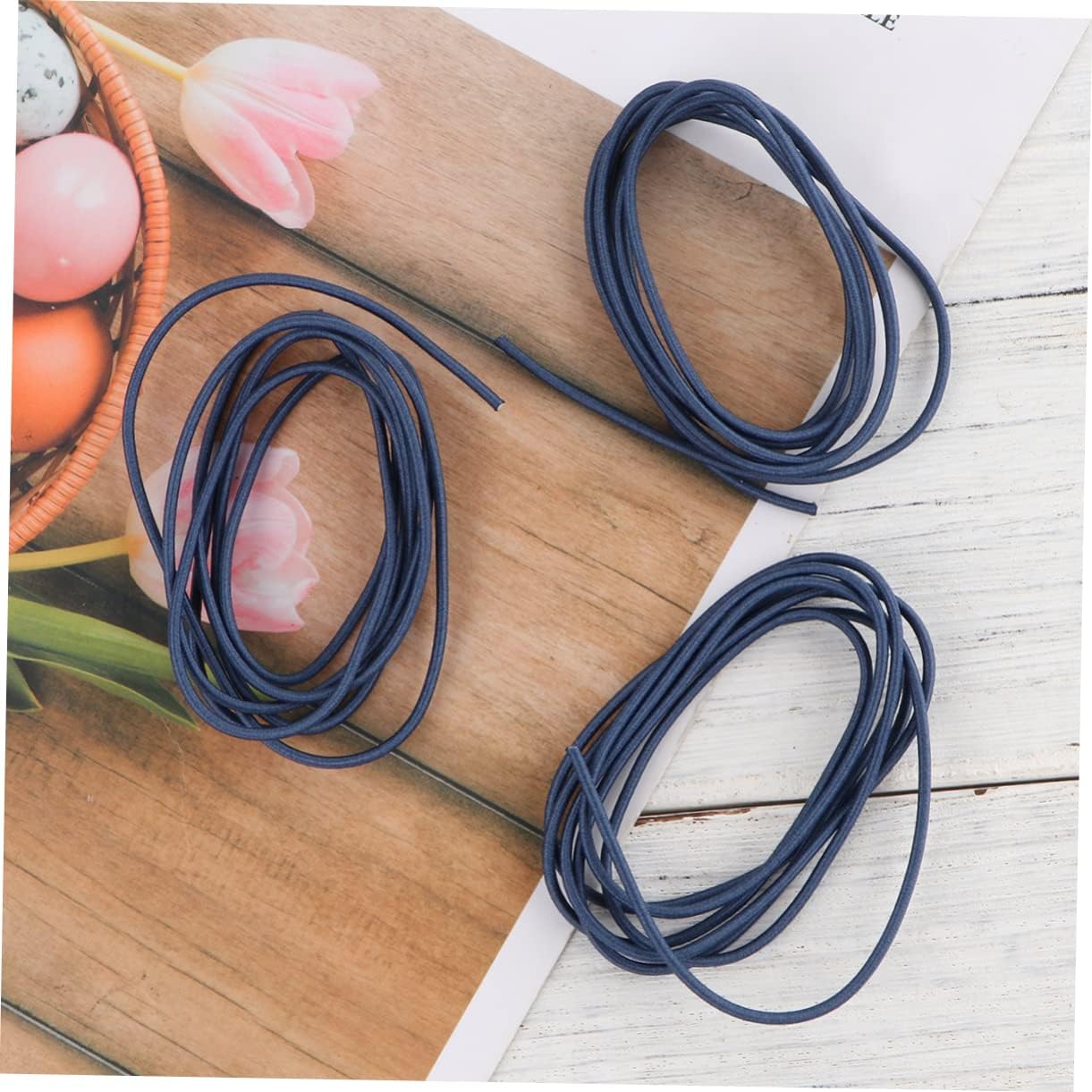 4rolls Elastic Rubber Bands for Traveler Notebooks Nylon Connection Ropes with Metal Buckle Diy Hand Account Accessories for Journals and Diaries